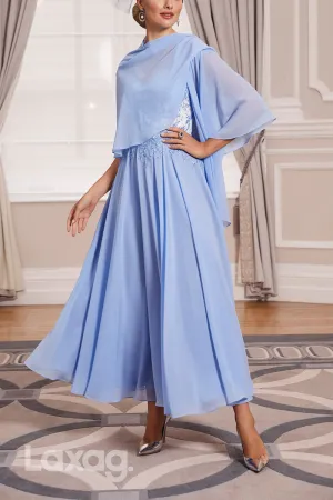 22915 - Two-Piece Suit V-Neck Appliques Beaded Ankle-Length Mother Of the Bride Dress