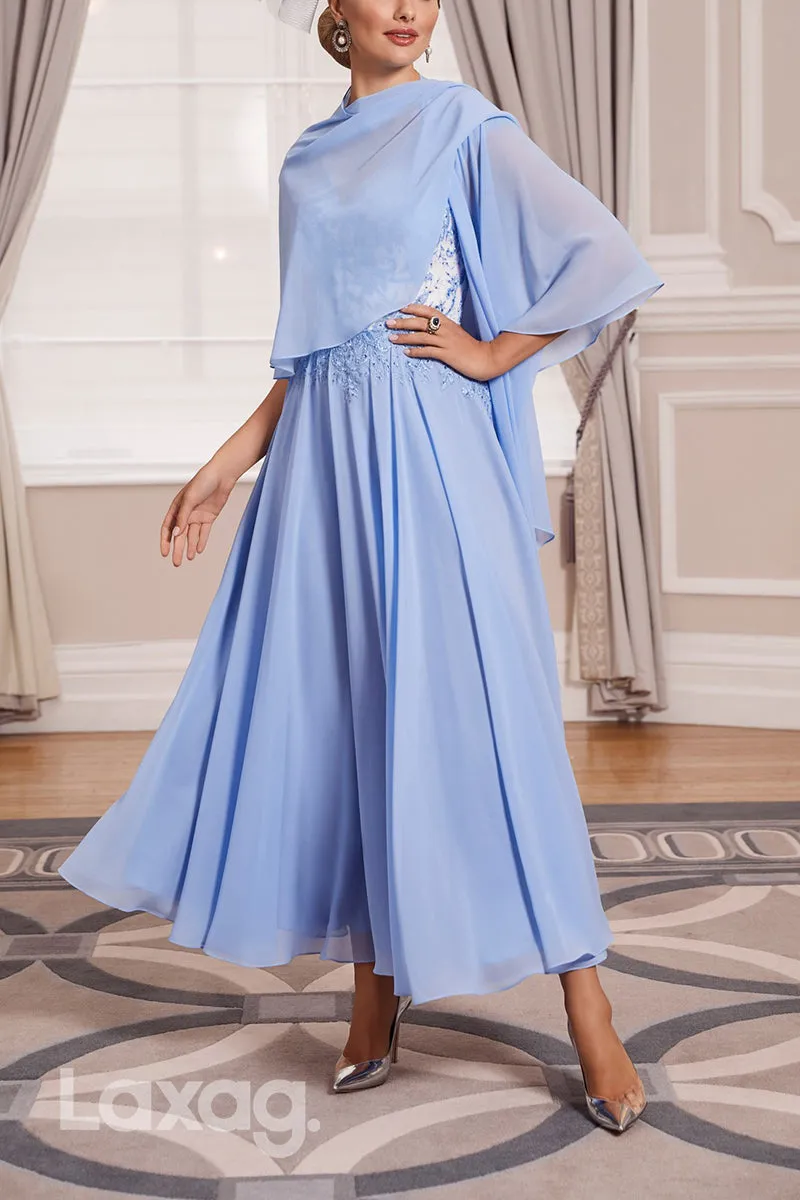 22915 - Two-Piece Suit V-Neck Appliques Beaded Ankle-Length Mother Of the Bride Dress