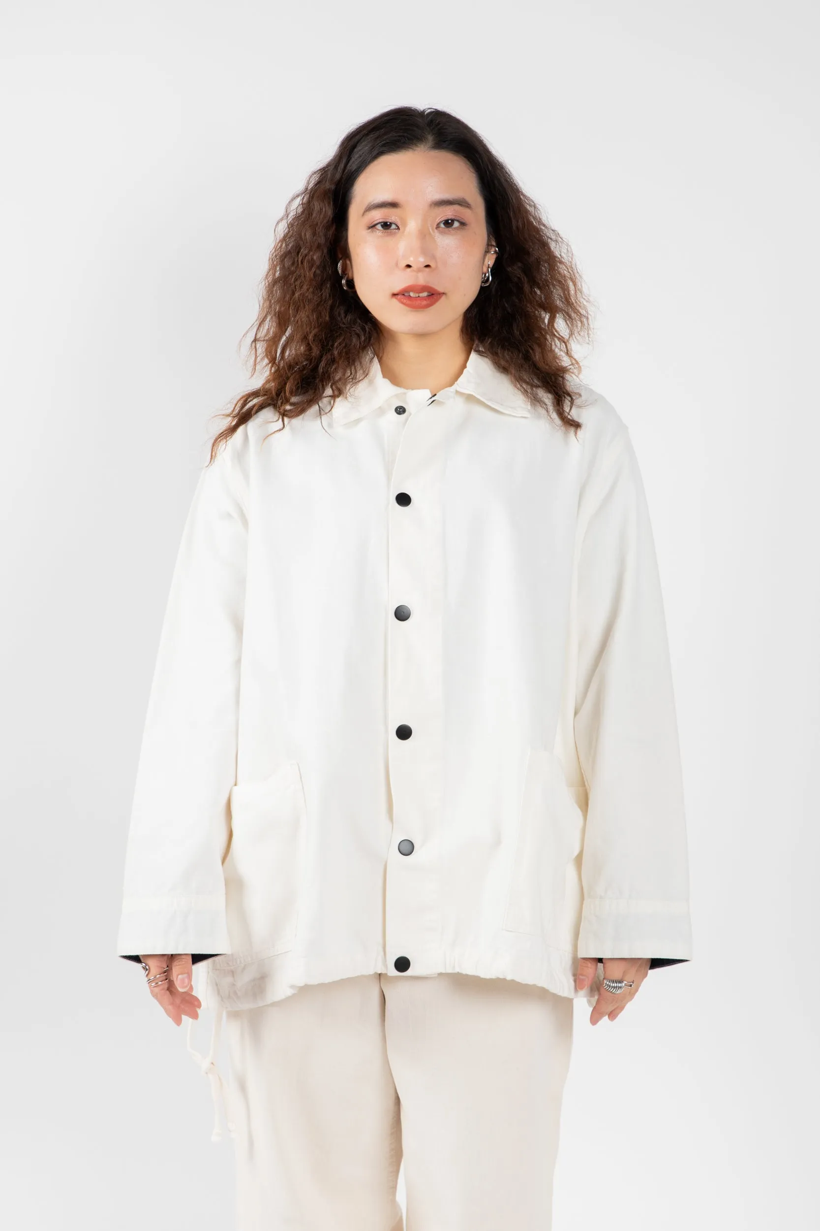 3013 Button Coach Jacket | Cream