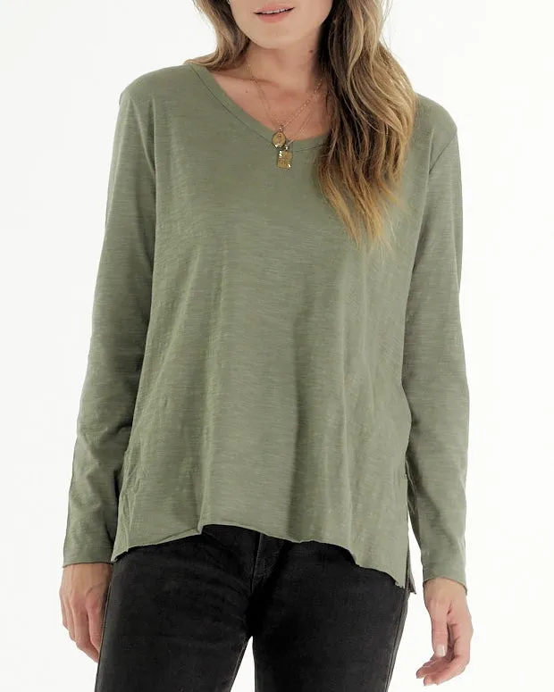Abigale V Neck Long Sleeve Tee