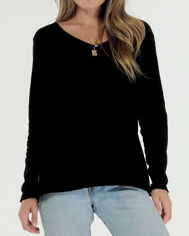 Abigale V Neck Long Sleeve Tee