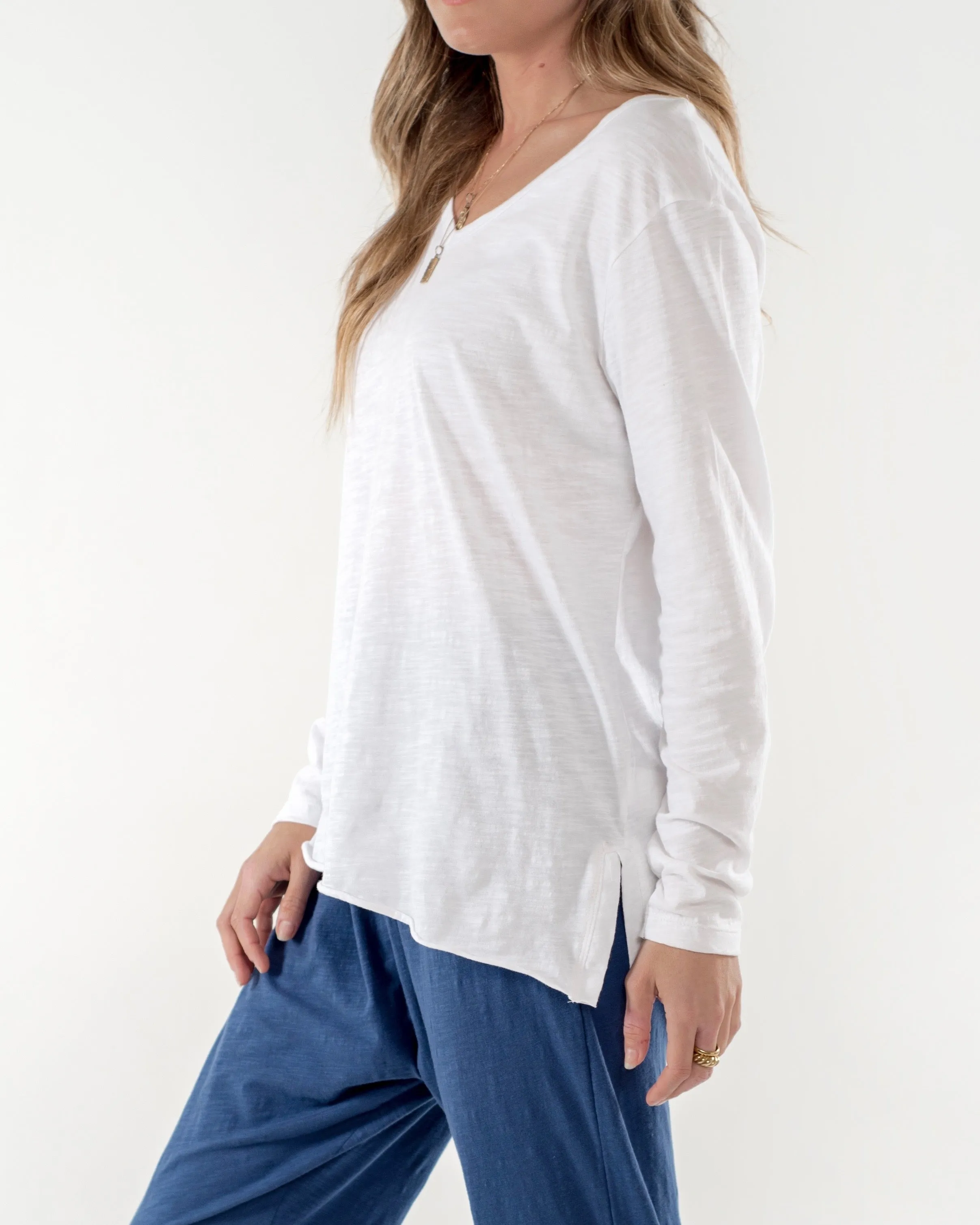 Abigale V Neck Long Sleeve Tee
