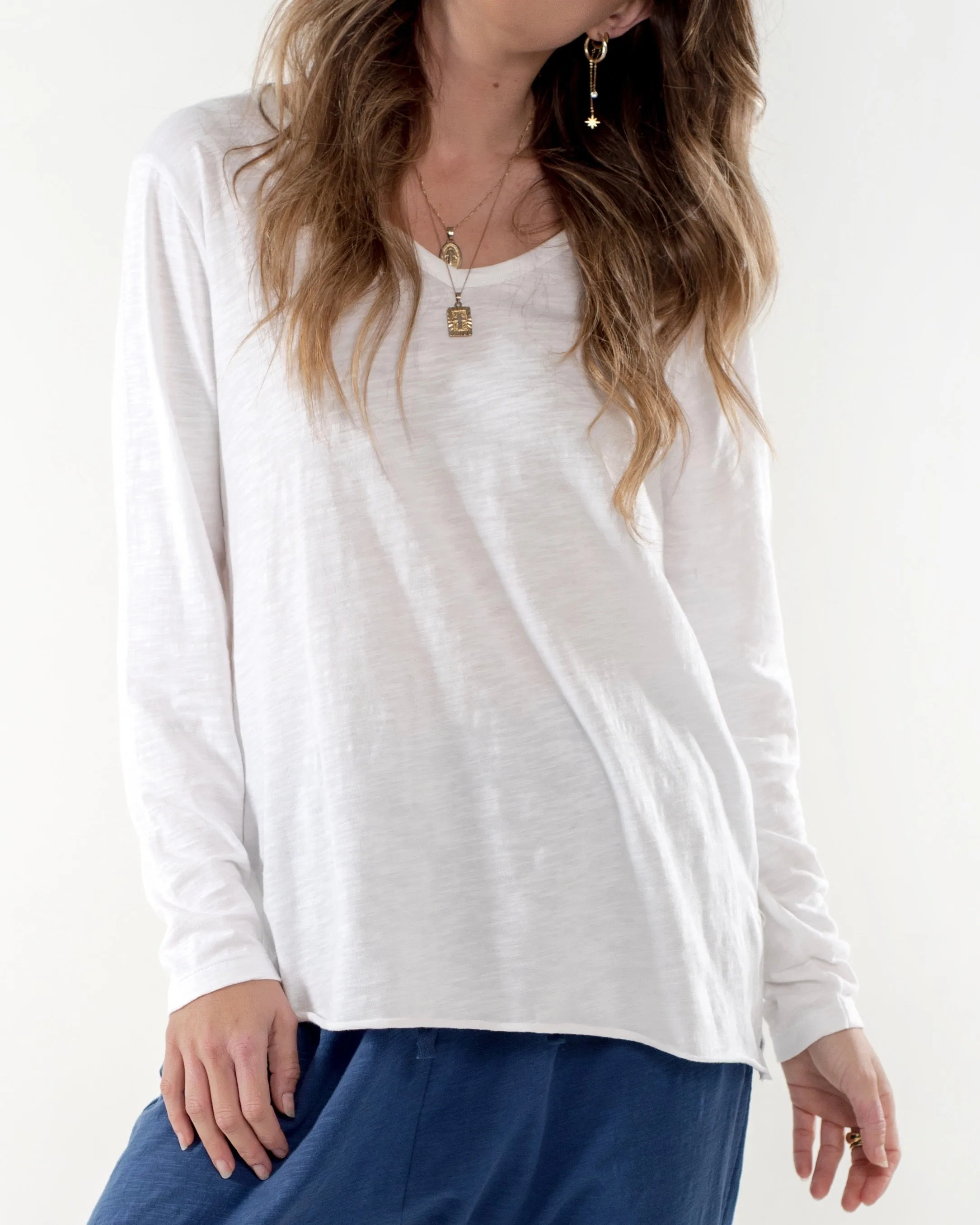 Abigale V Neck Long Sleeve Tee