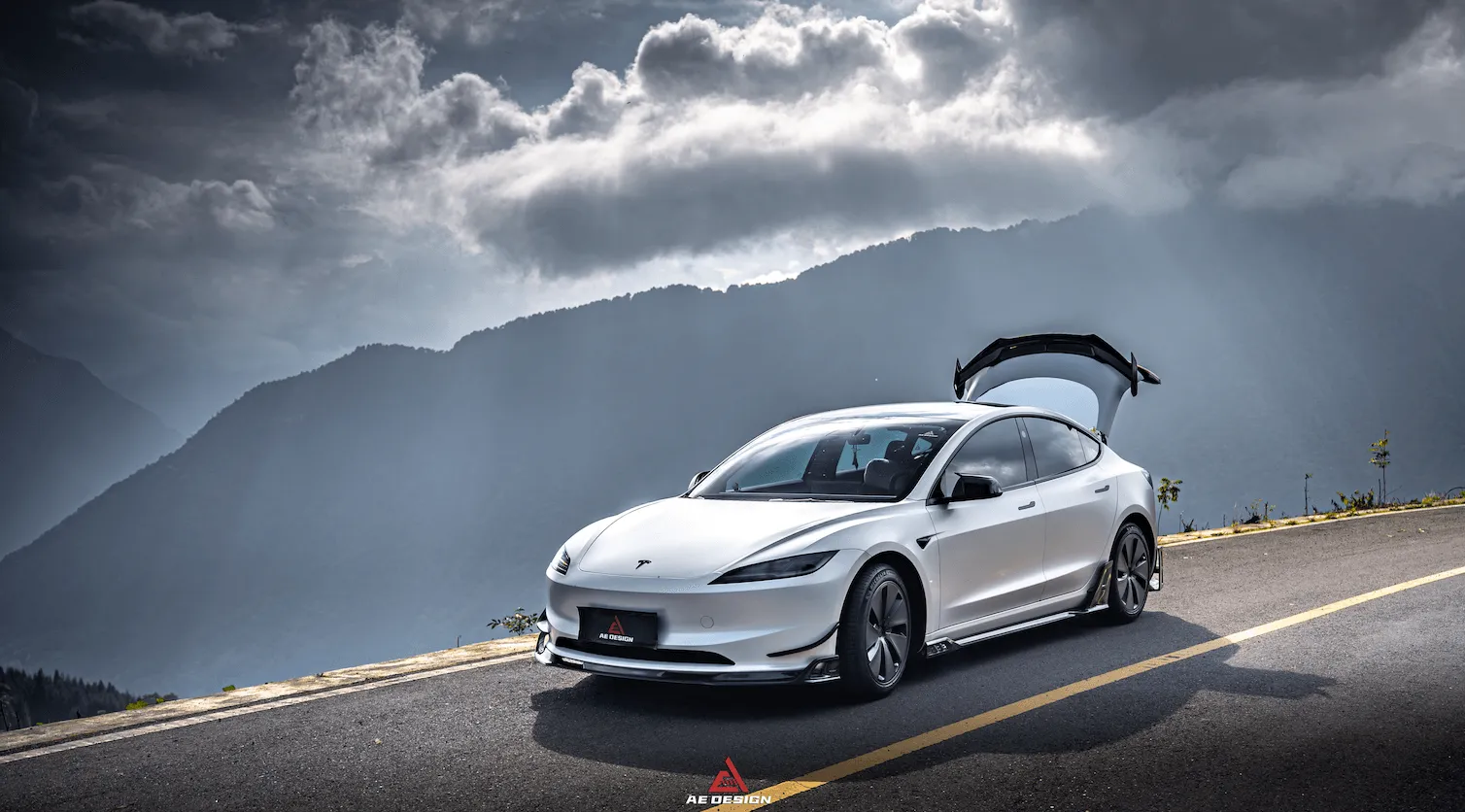 ArmorExtend AE Side Skirts & Canards for Tesla Model 3 Highland / P 2024-ON Carbon Fiber