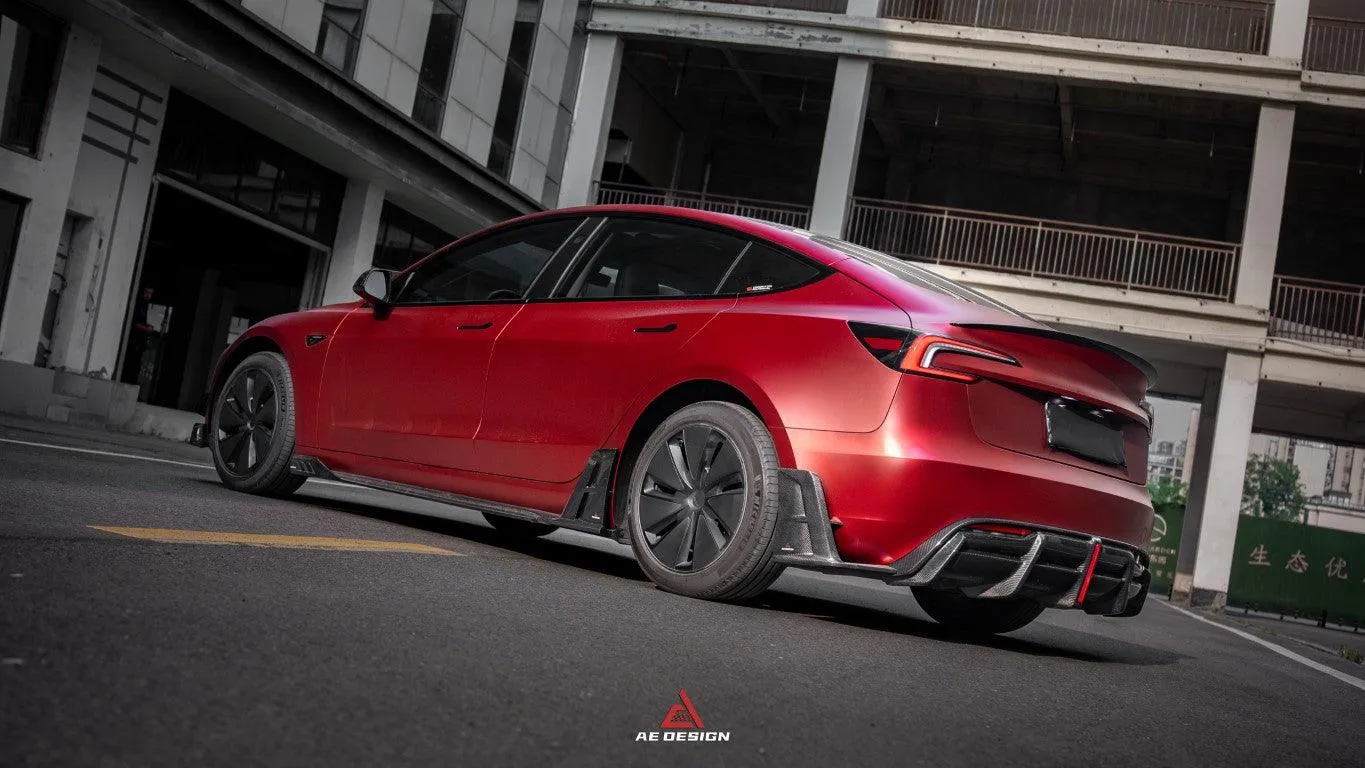 ArmorExtend AE Side Skirts & Canards for Tesla Model 3 Highland / P 2024-ON Carbon Fiber