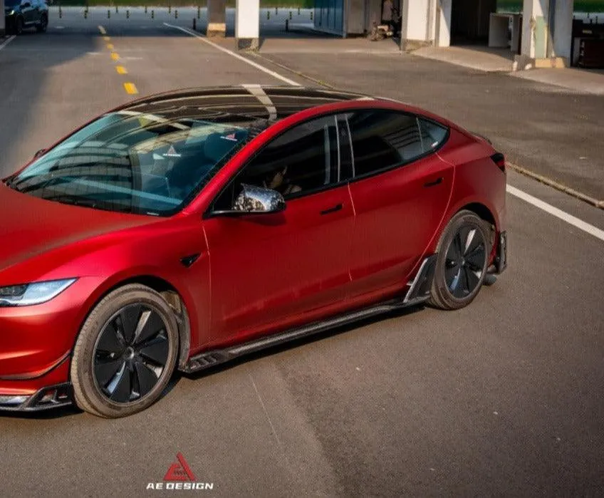 ArmorExtend AE Side Skirts & Canards for Tesla Model 3 Highland / P 2024-ON Carbon Fiber