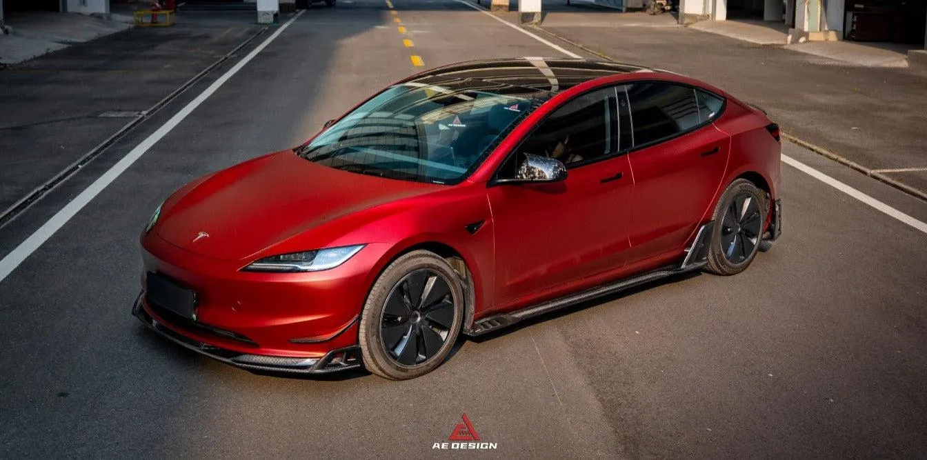 ArmorExtend AE Side Skirts & Canards for Tesla Model 3 Highland / P 2024-ON Carbon Fiber