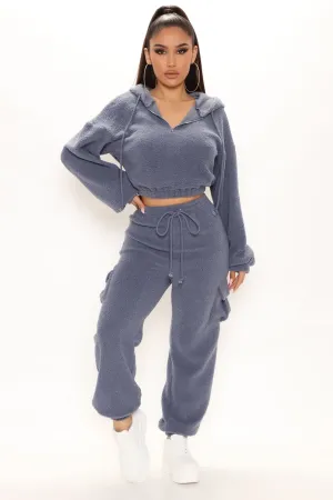 Arms Around You Fuzzy Jogger Set - Blue