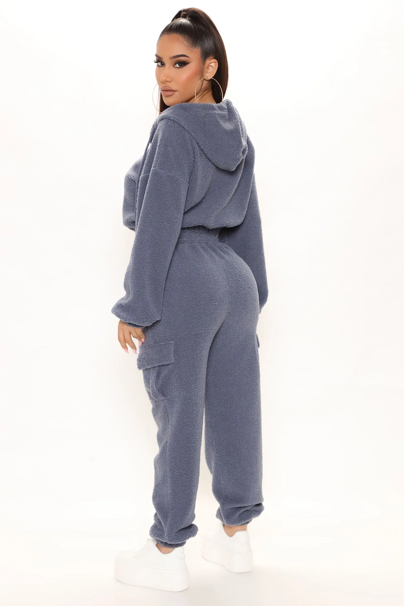 Arms Around You Fuzzy Jogger Set - Blue