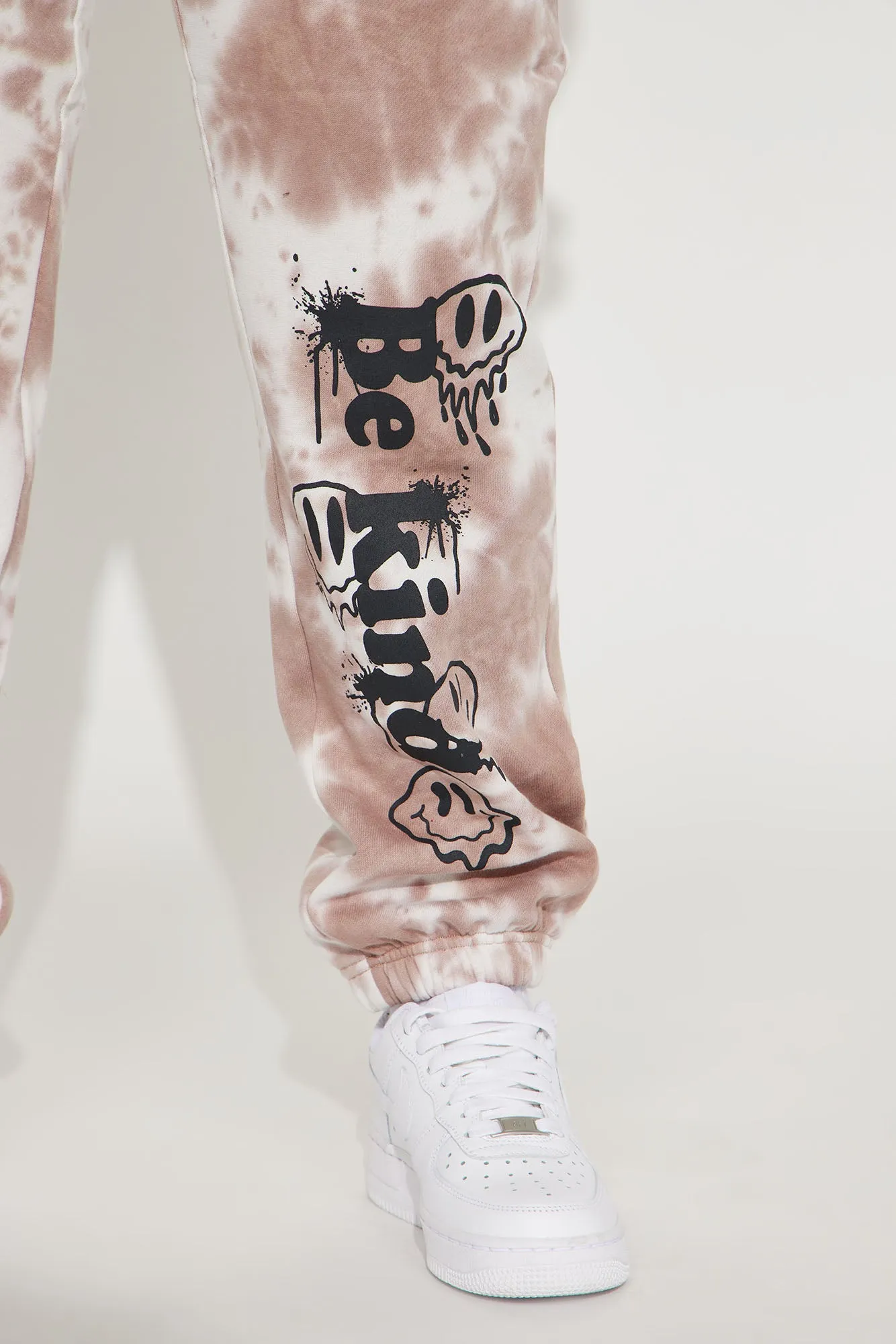 Be Kind Tie Dye Jogger Set - Mocha/combo