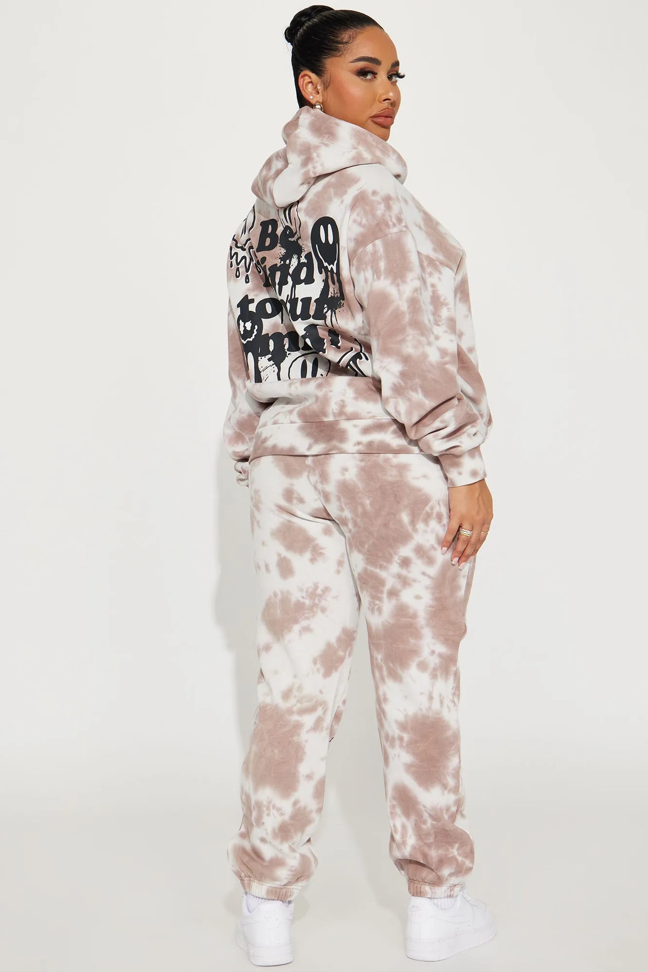 Be Kind Tie Dye Jogger Set - Mocha/combo