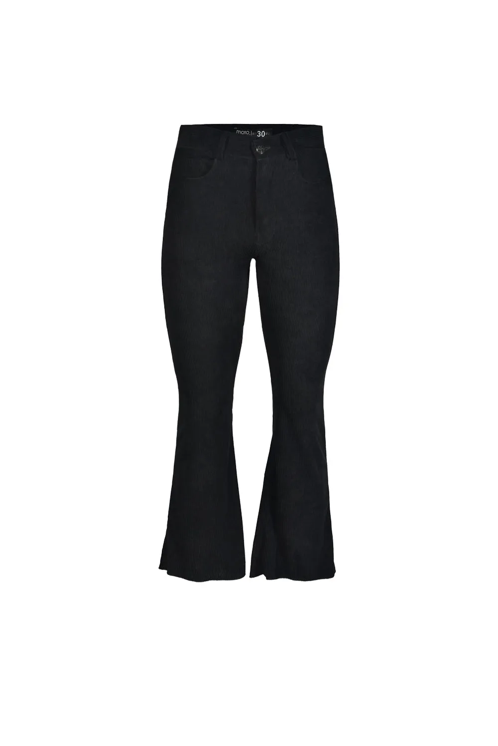 Black corduroy flared pants