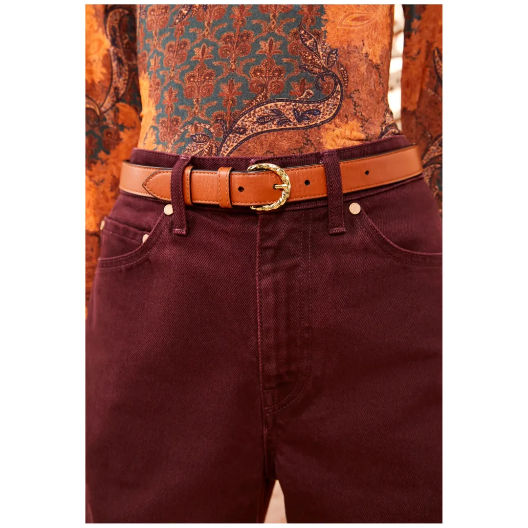 Brown Gia Twisted Buckle Belt