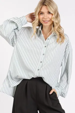 Button Down Striped Long Sleeve Shirt (Online Only/Ships from USA)