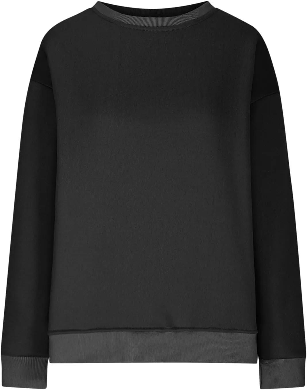 Ceboyel Women No Hood Sweatshirts Trendy Crewneck Pullover Oversized Sweatshirt Long Sleeve Tops Casual Outfits Clothes