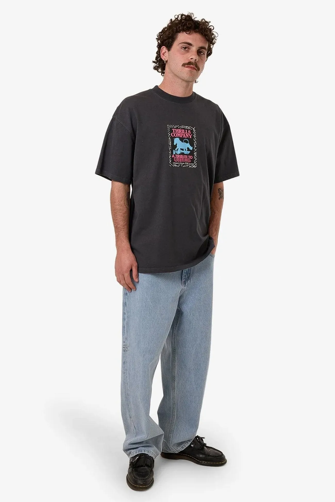 Chain Of Formation Box Fit Oversize Tee Dark Charcoal