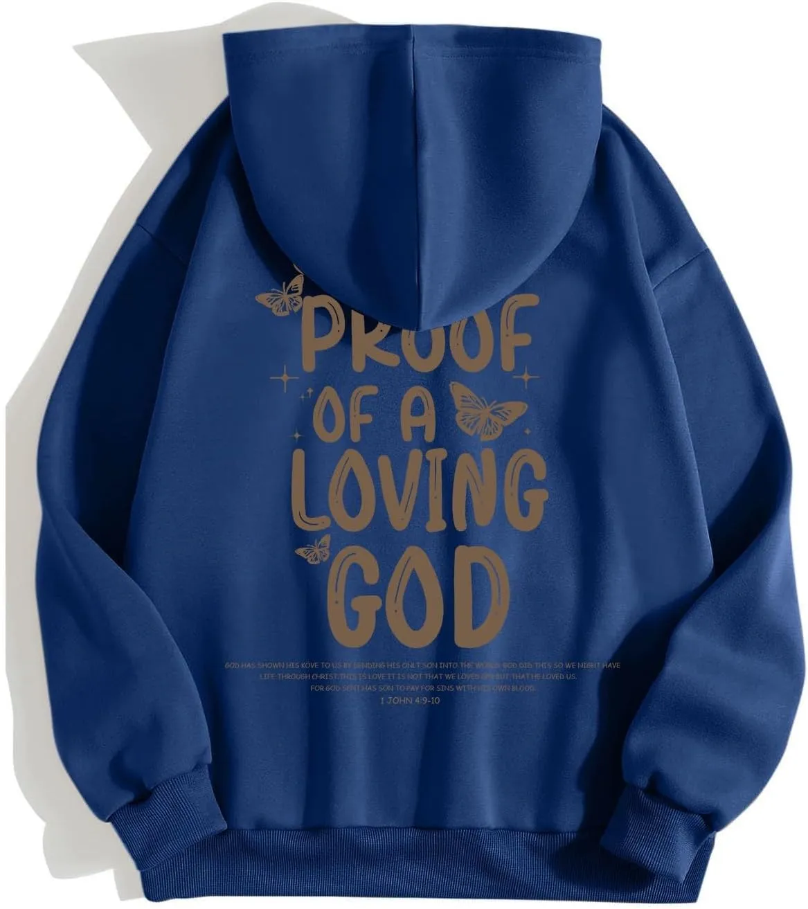 Christian Women's Oversized Blue Hoodie, Size Large