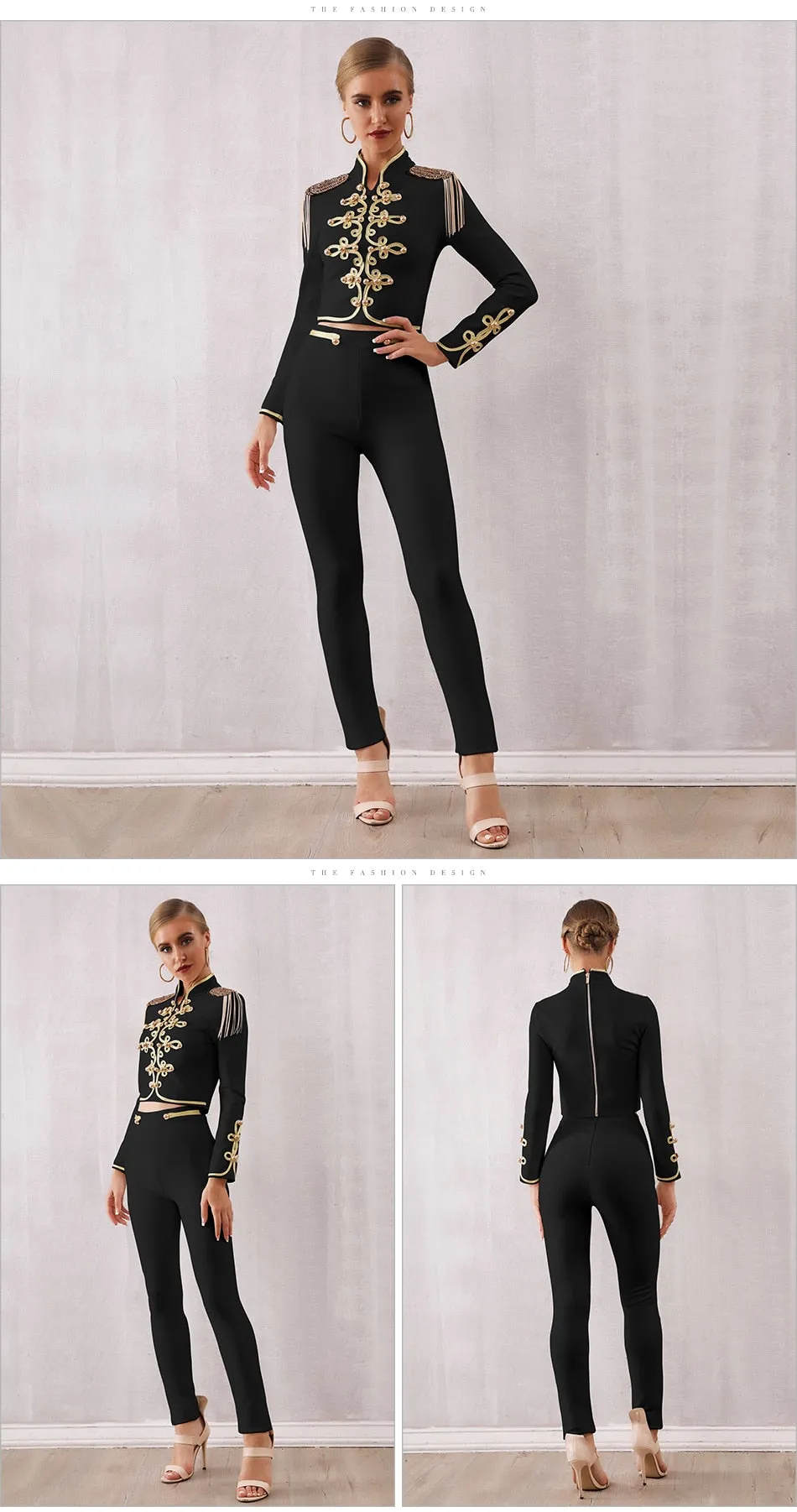 Club Bandage Tassel Tops& Trousers Party Set