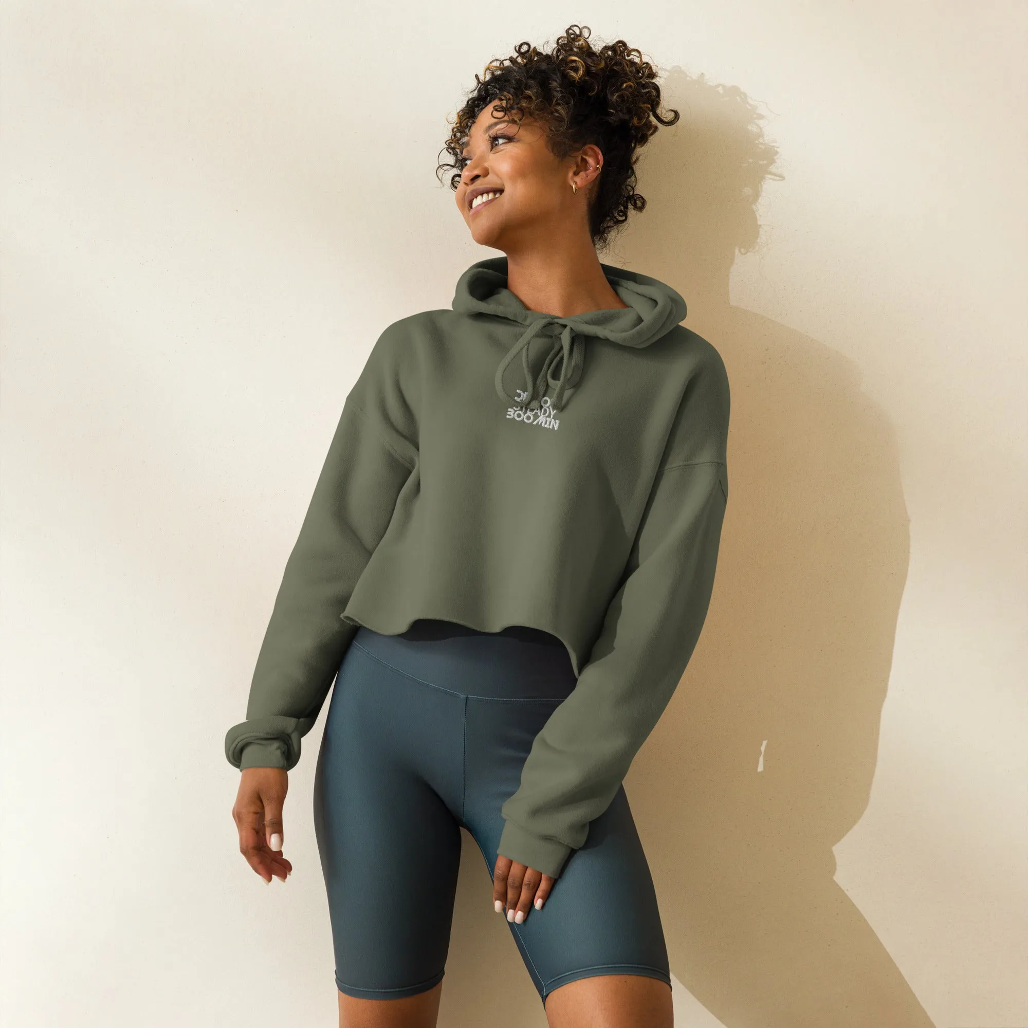 Detroit Steady Boomin crop hoodie | embroidered