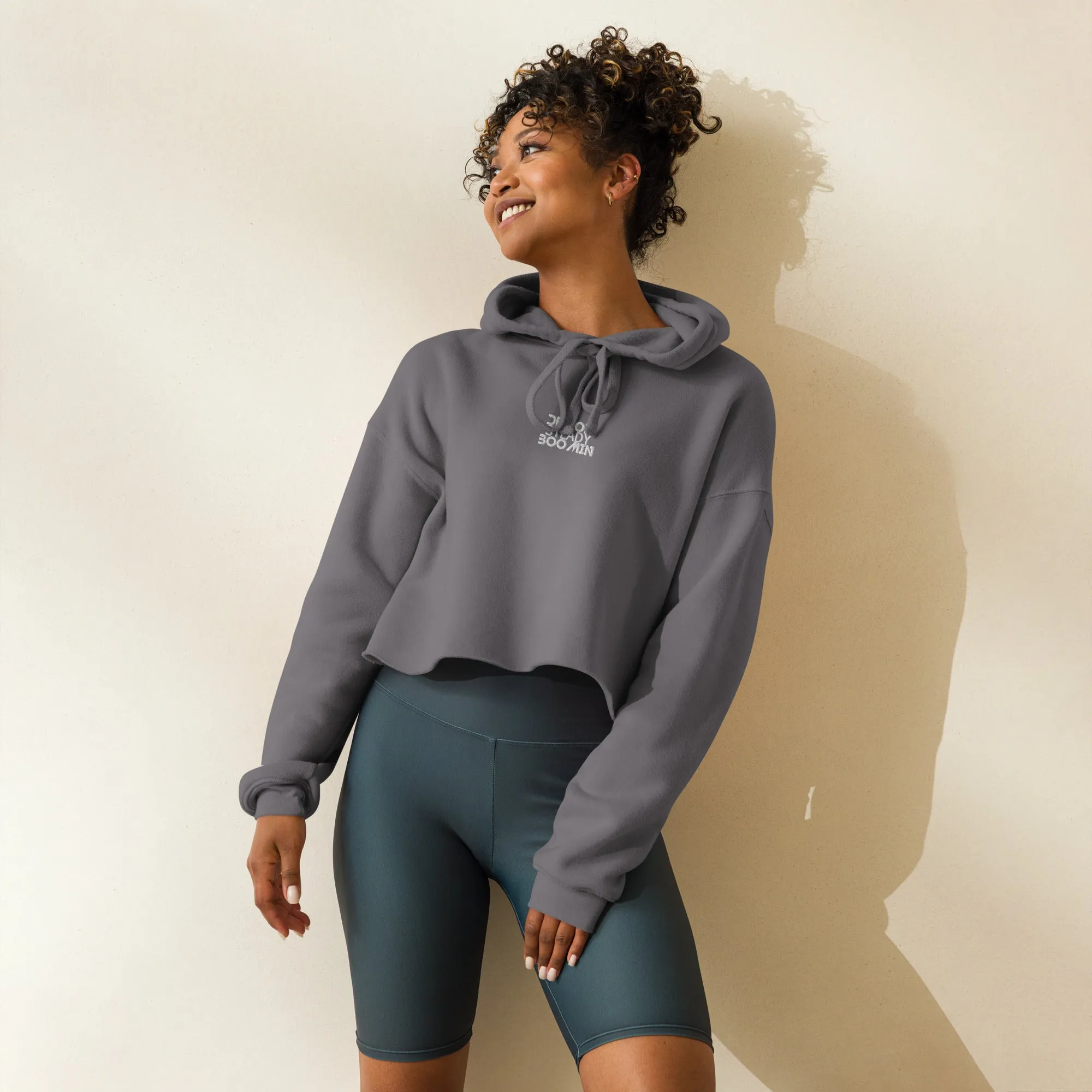 Detroit Steady Boomin crop hoodie | embroidered