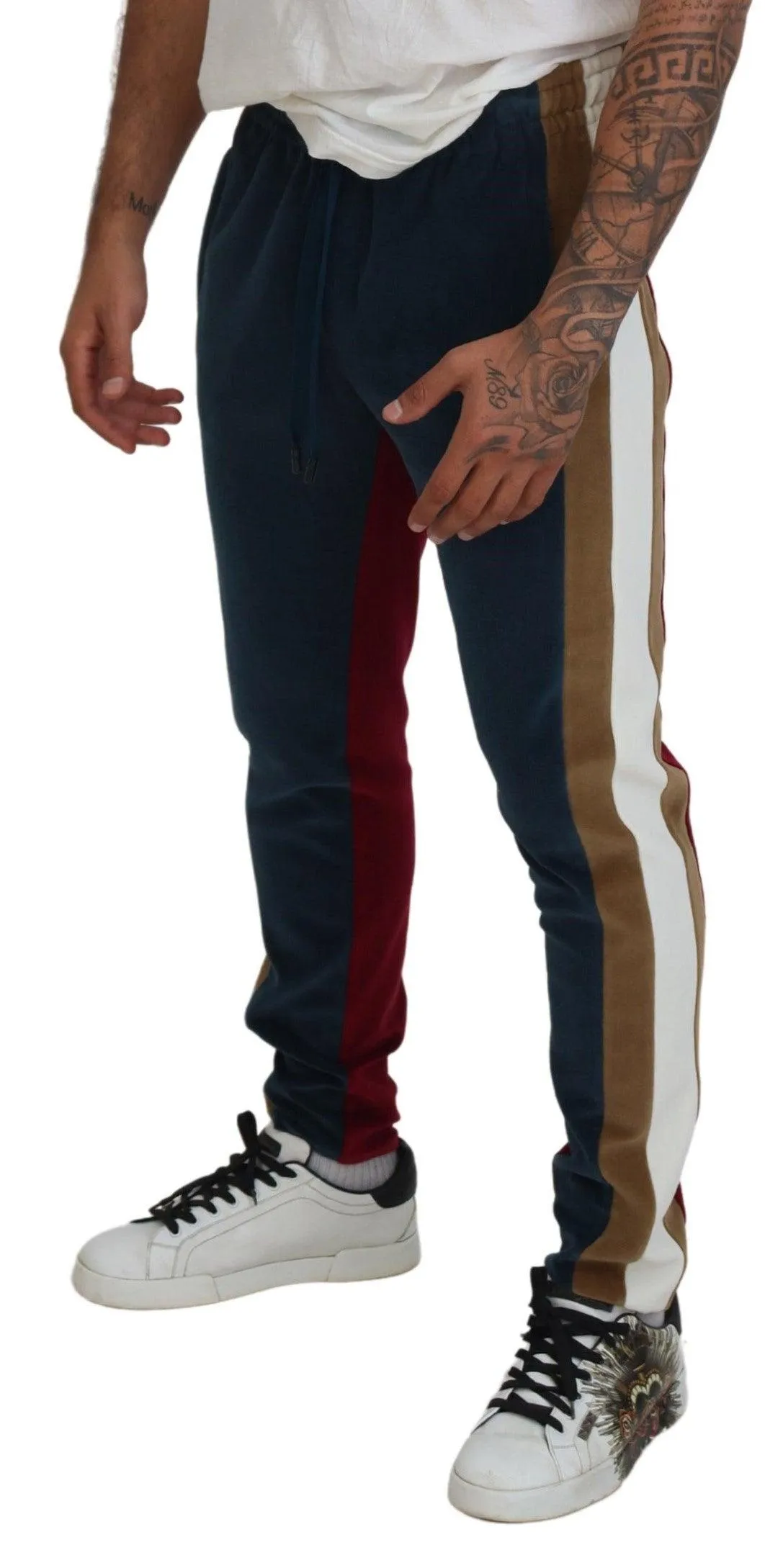 Dolce & Gabbana Multicolor Cotton Men Jogger Sweatpants Pants