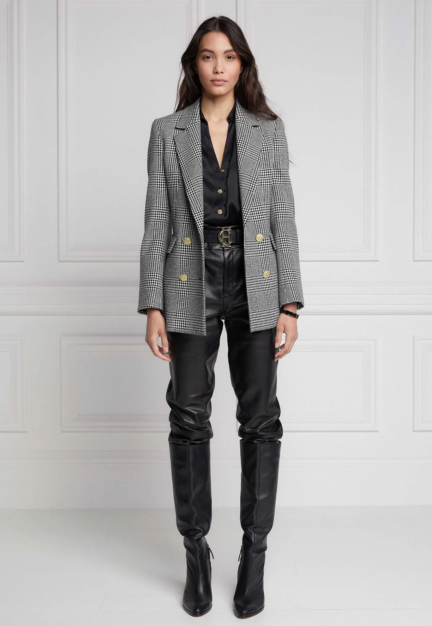 Double Breasted Blazer - Prince of Wales  Mono