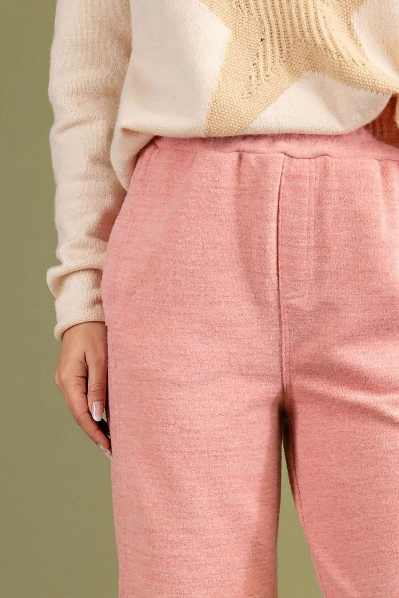 Easel Banded Waist Brushed Heavy Hacci Knit Jogger Pants by Sensual Fashion Boutique
