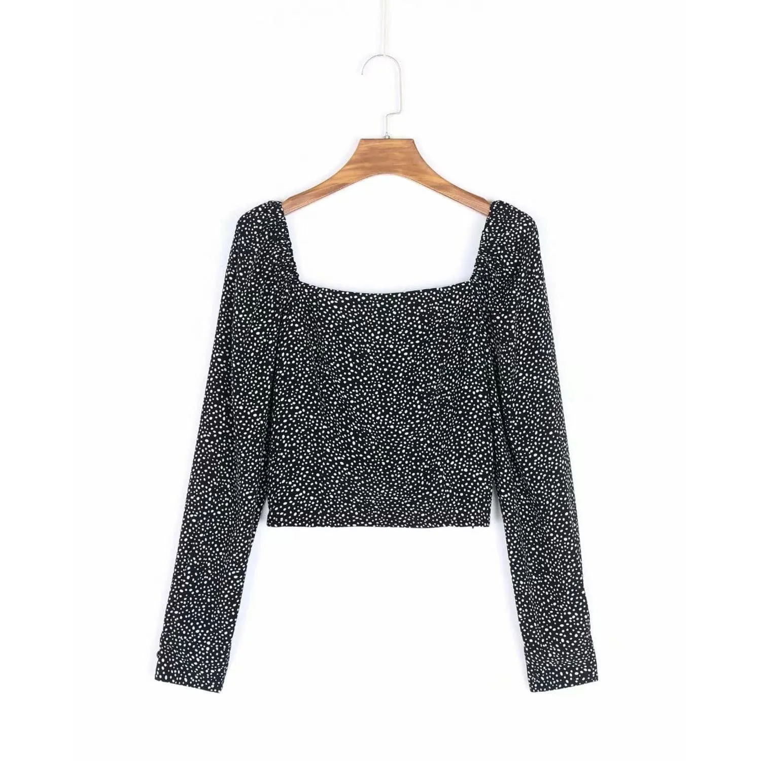 ELEGANT SQUARE COLLAR SLIM TOP
