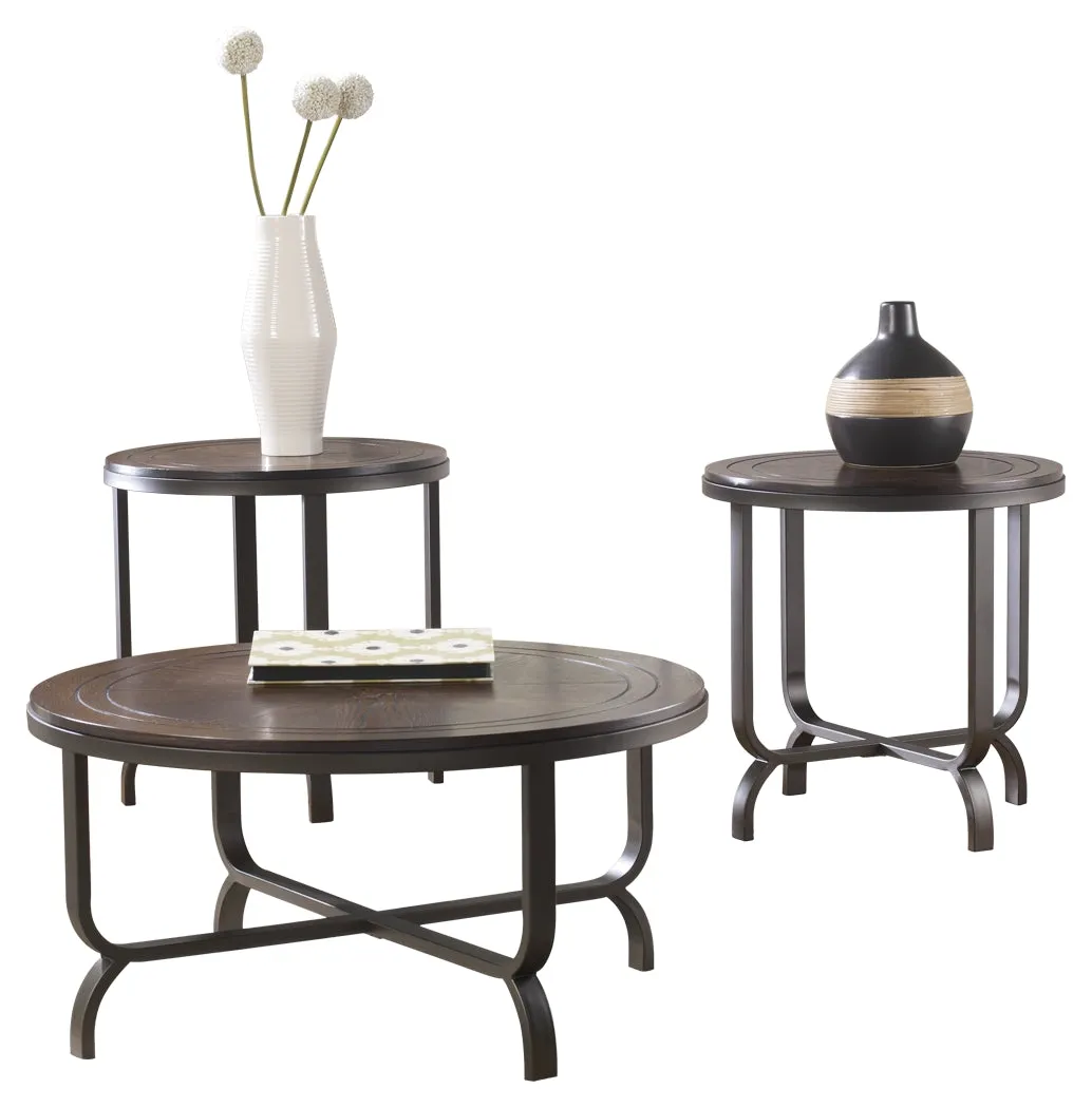 Ferlin T238-13 Dark Brown Occasional Table Set 3CN