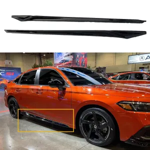 Fit 2022-2023 Honda Civic Side Body Skirt Kit Extensions (Gloss Black)