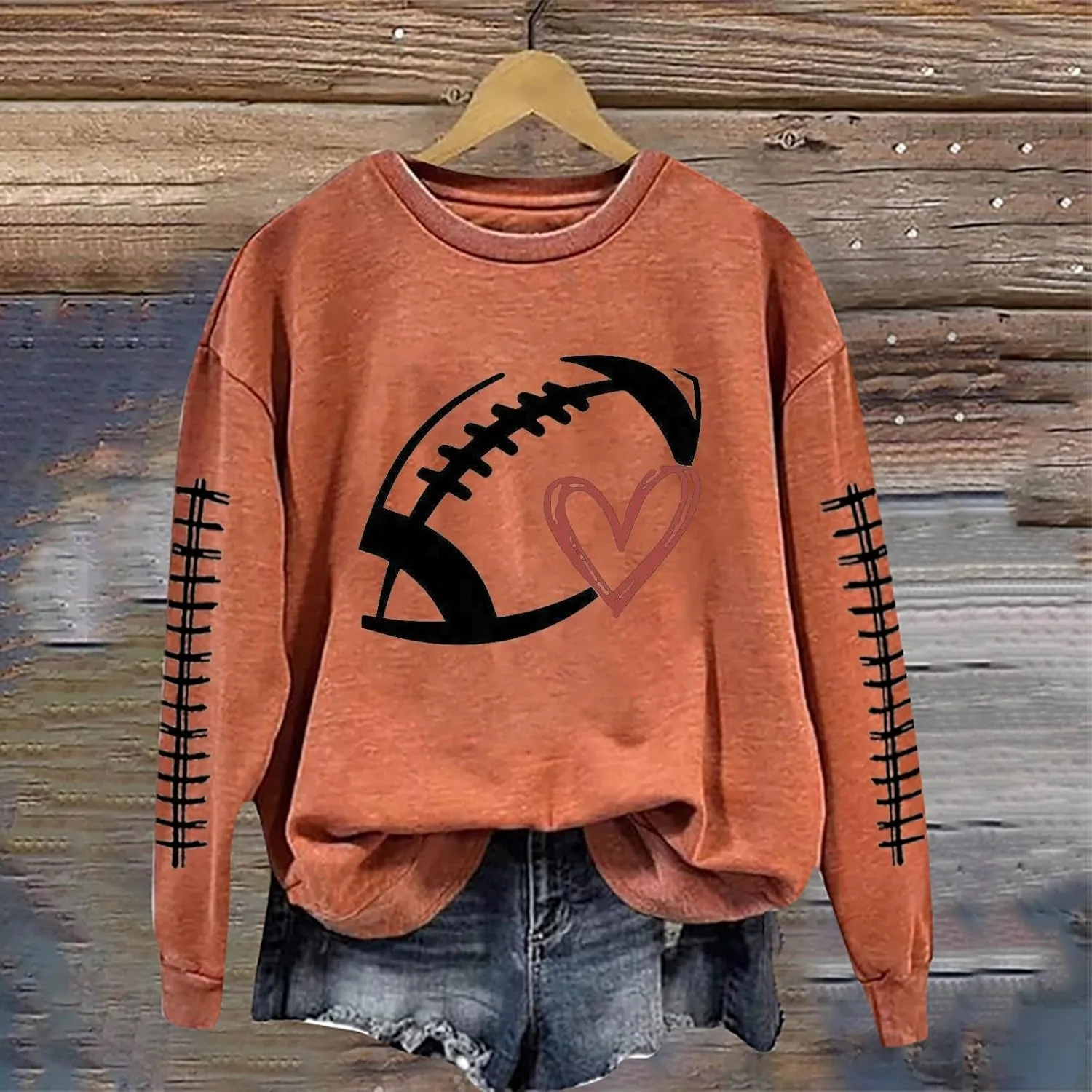 Game Day Sweatshirts For Women Teen Girls Funny Football Season Casual Comfort Pullover Tops Crewneck Shirts