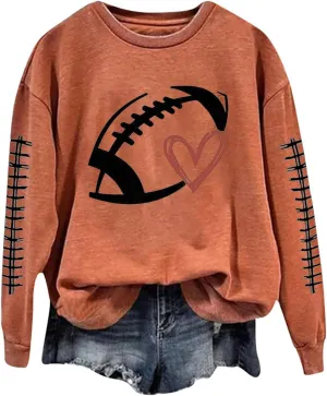 Game Day Sweatshirts For Women Teen Girls Funny Football Season Casual Comfort Pullover Tops Crewneck Shirts