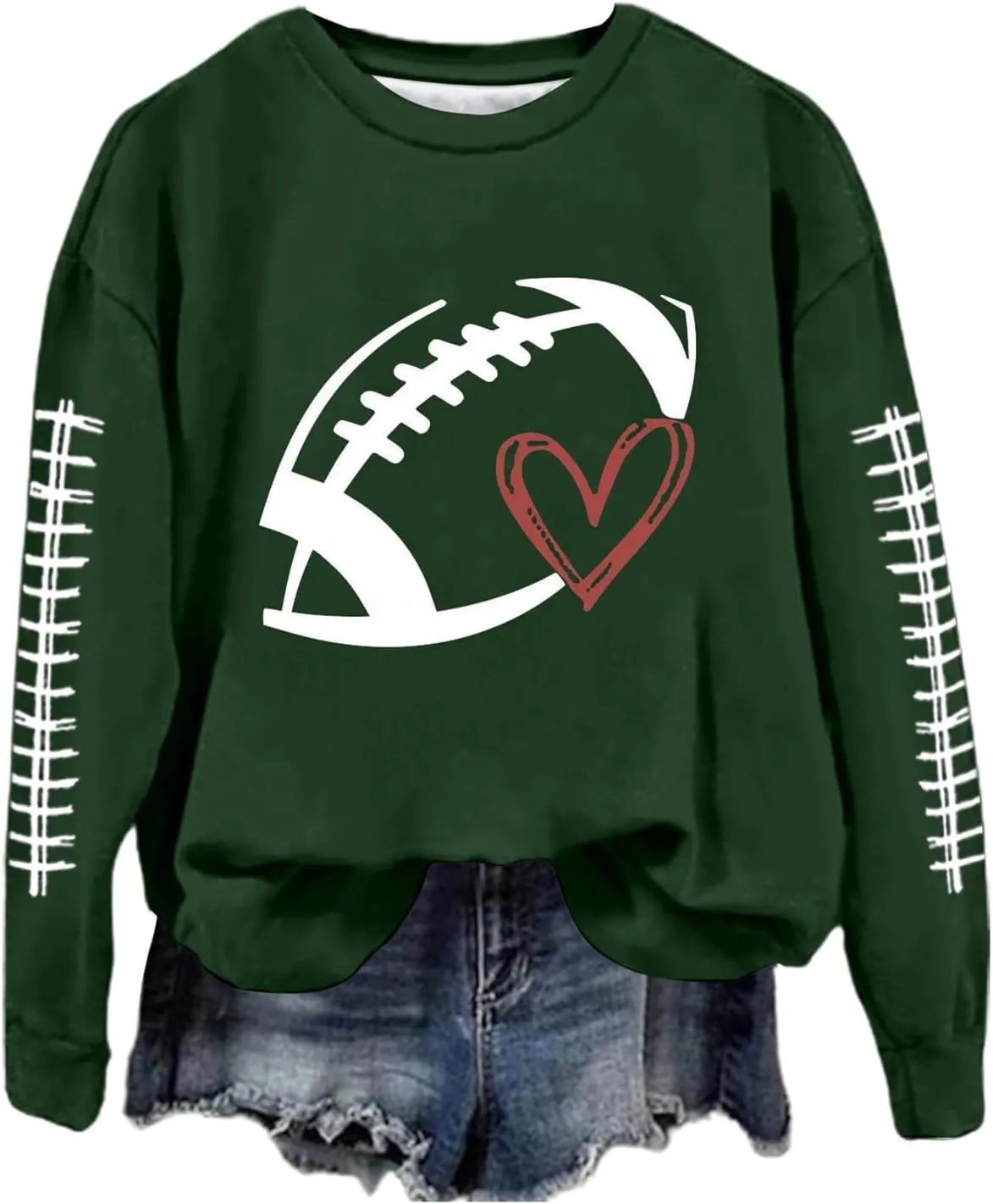 Game Day Sweatshirts For Women Teen Girls Funny Football Season Casual Comfort Pullover Tops Crewneck Shirts