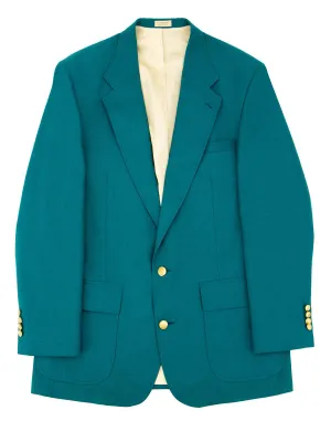 Green Vintage Half Lined Blazer Brass Buttons
