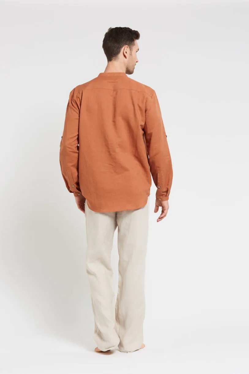 Hemp Grandpa Long Sleeve Shirt - Rosewood