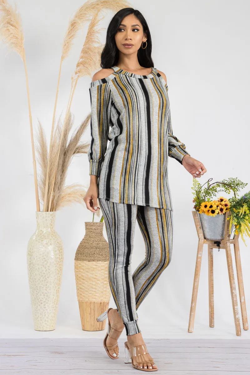 HH669R-STRIPES - 2 PC TOP AND JOGGER SET