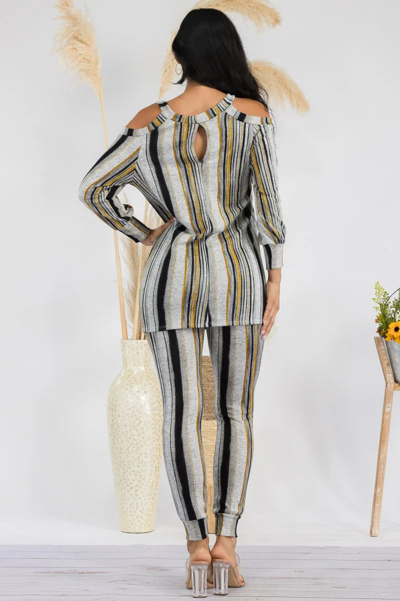 HH669R-STRIPES - 2 PC TOP AND JOGGER SET