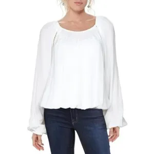 INC Womens Boho Cropped Peasant Top,