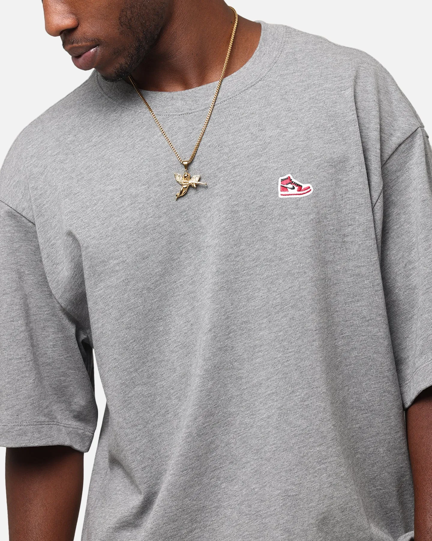 Jordan Brand Sneaker Patch Crewneck T-Shirt Carbon Heather