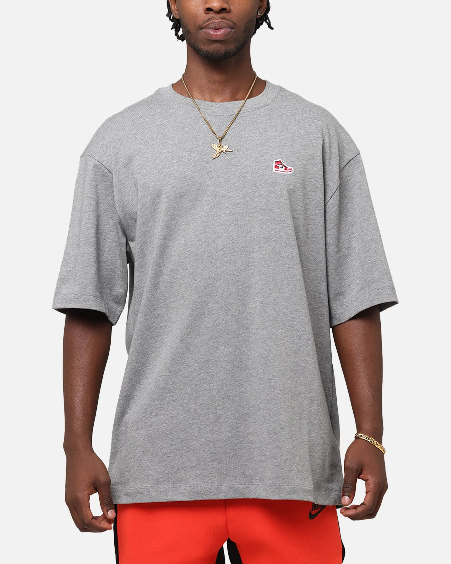 Jordan Brand Sneaker Patch Crewneck T-Shirt Carbon Heather