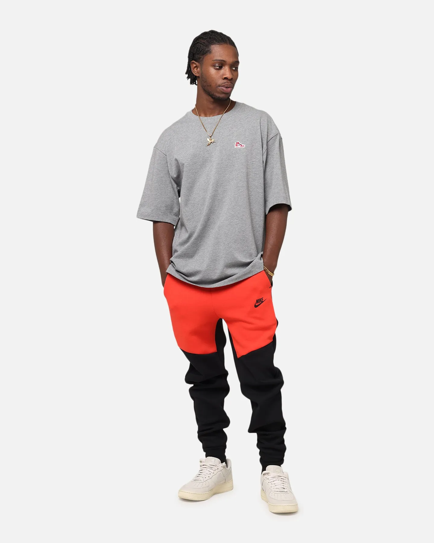 Jordan Brand Sneaker Patch Crewneck T-Shirt Carbon Heather