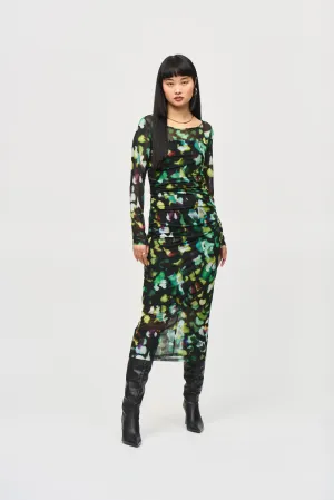 Joseph Ribkoff Women's Mesh Abstract Print Sheath Dress