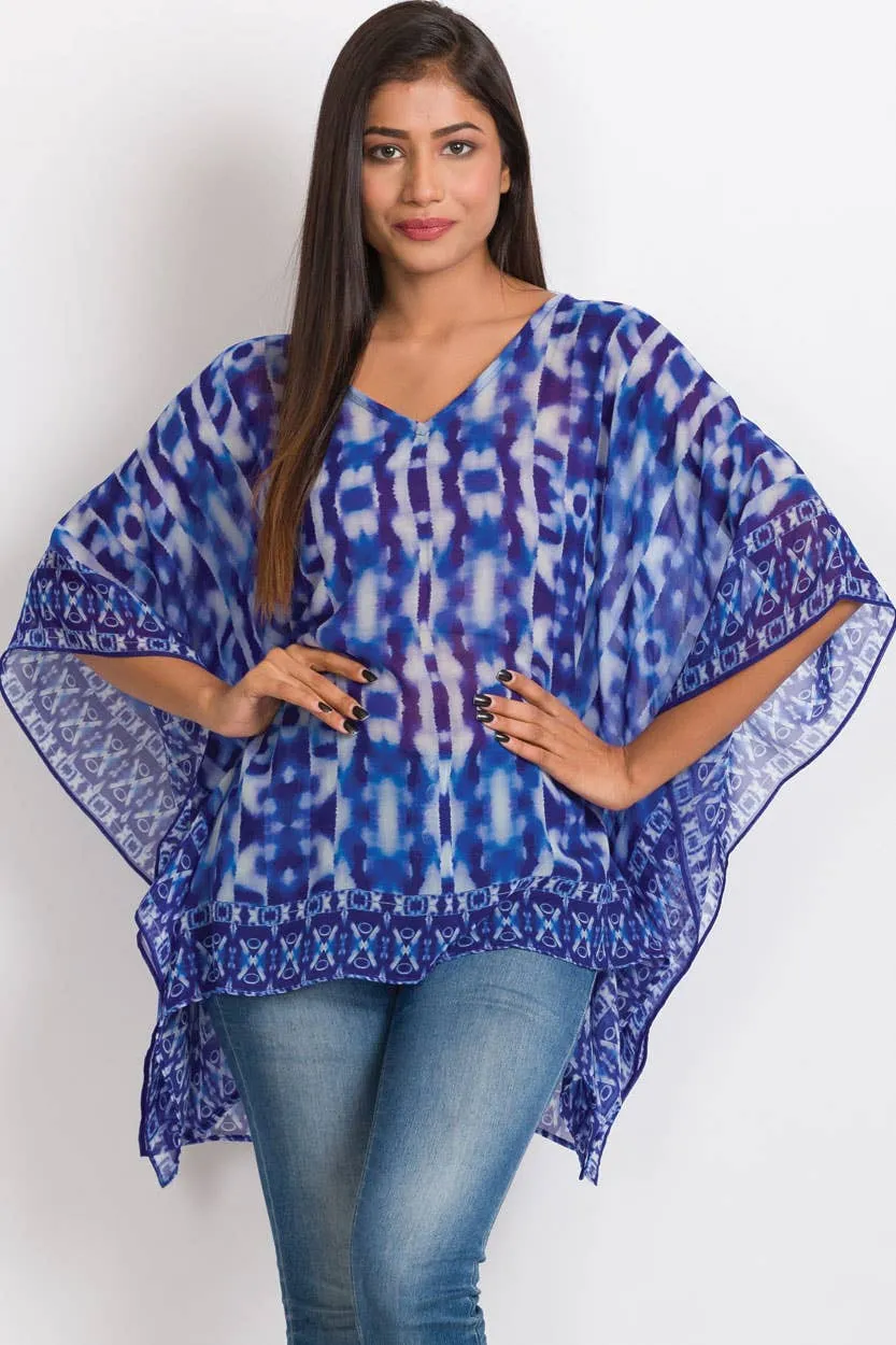 Kumari Cupro Tops: Sky Blue Multi