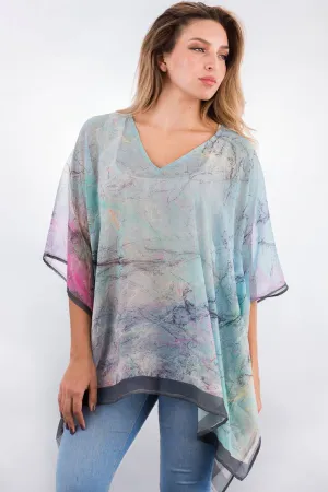 Kumari Cupro Tops: Sky Blue Multi
