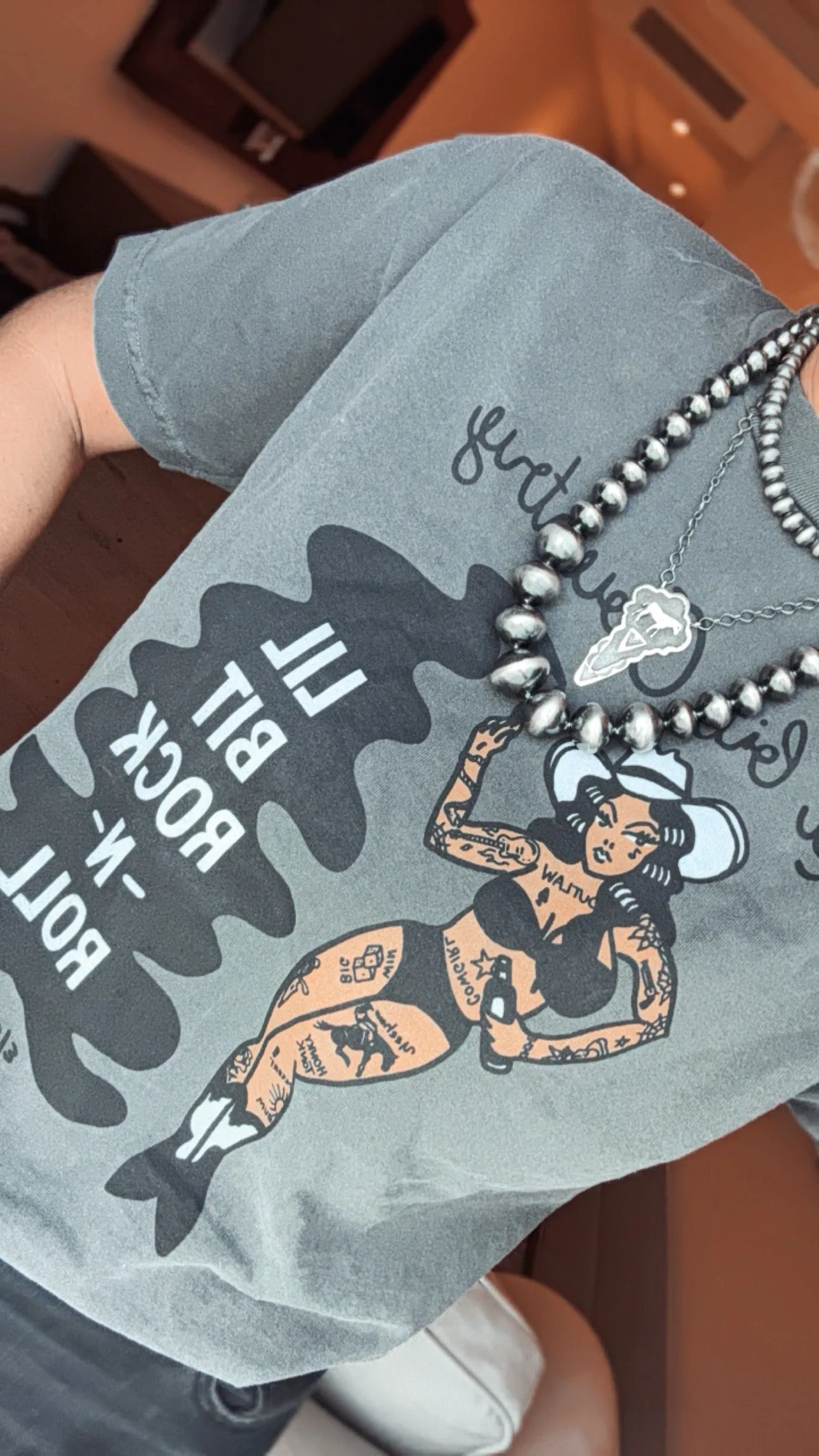 LIL BIT COUNTRY - LIL BIT ROCK N ROLL GRAY | TEE