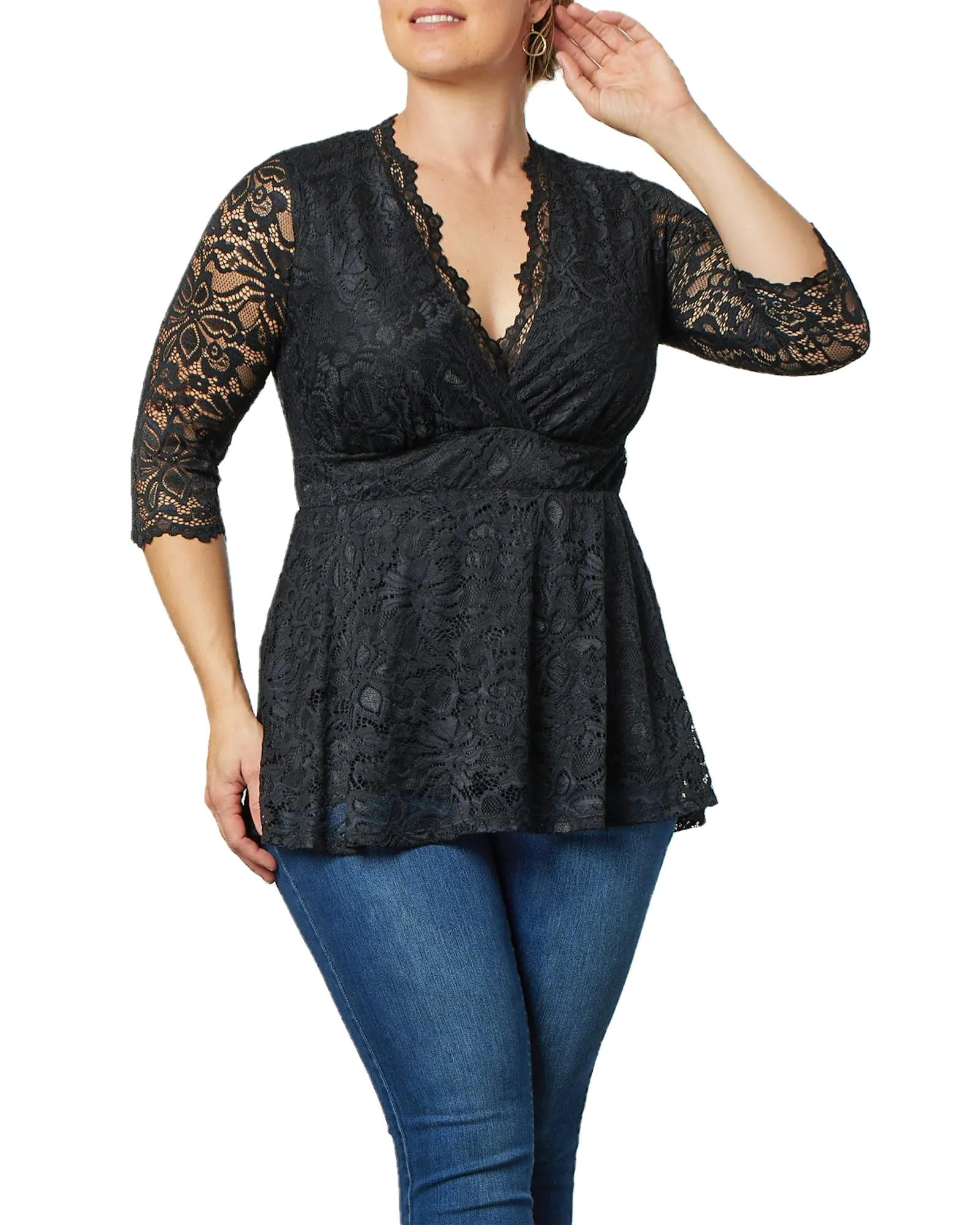Linden Lace Peplum Top | ONYX