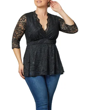 Linden Lace Peplum Top | ONYX