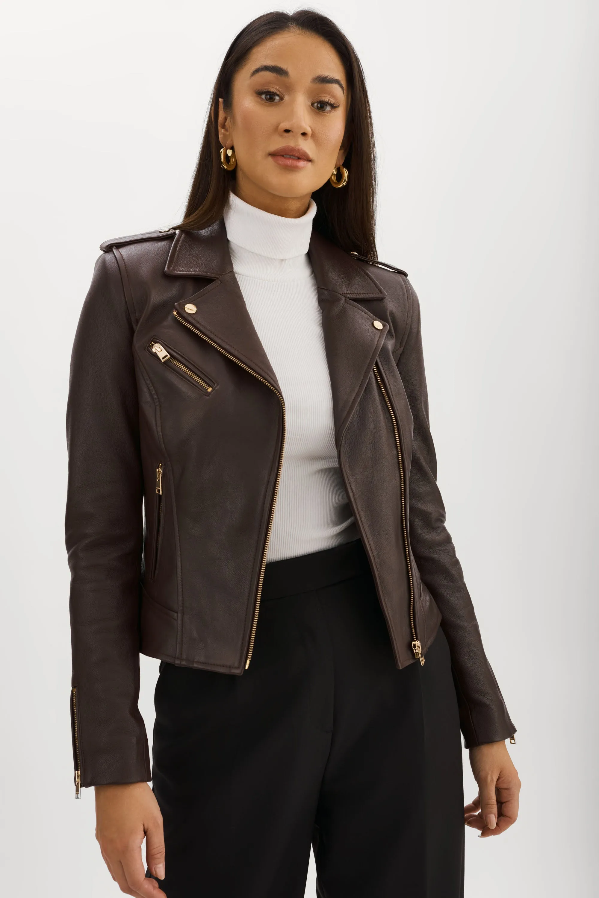MELLIE | Leather Biker Jacket