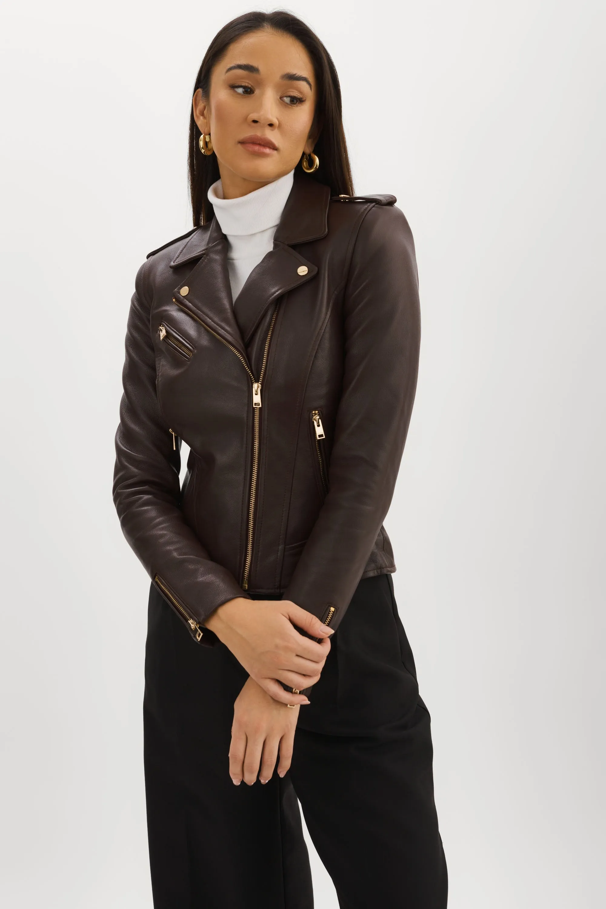 MELLIE | Leather Biker Jacket
