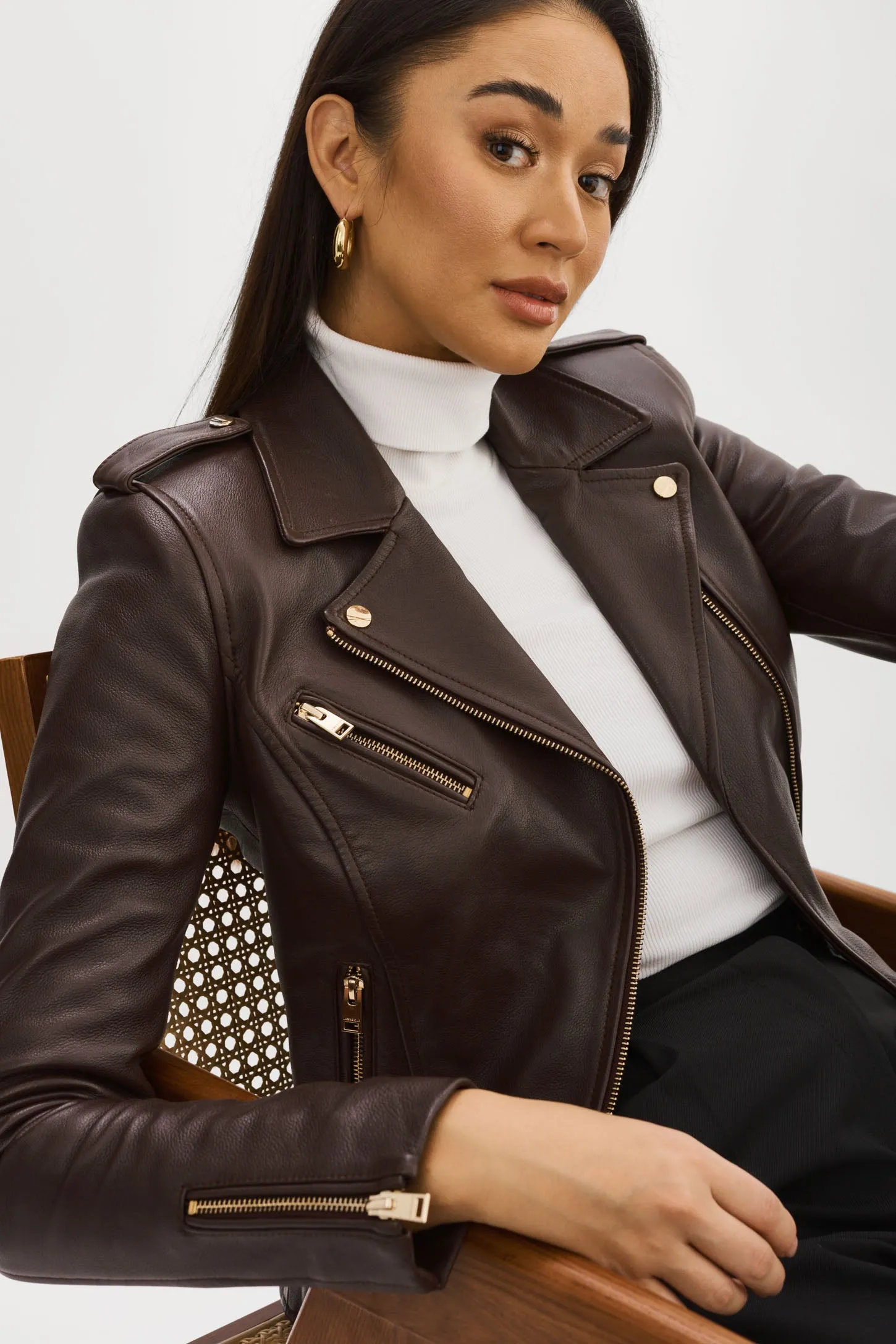 MELLIE | Leather Biker Jacket